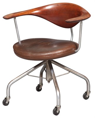 Lot 205 - Hans J. Wegner Leather Upholstered Teak and...