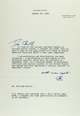 Lot 1040 - NIXON, RICHARD Signed advance copy and galley...