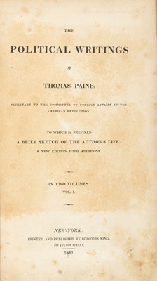 Lot 1044 - PAINE, THOMAS The Political Writings; with a...