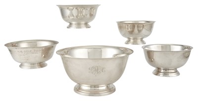 Lot 200 - Five American Sterling Silver Revere Style...