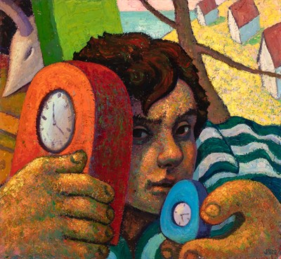 Lot 49 - Robert Jessup American, b. 1952 Man Between...