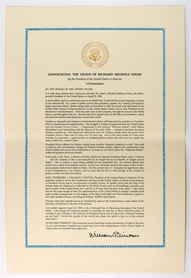 Lot 1041 - [NIXON, RICHARD] President Bill Clinton's...