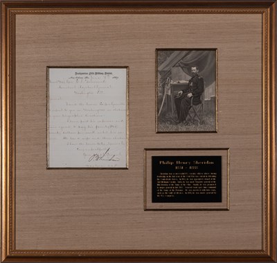 Lot 1014 - [CIVIL WAR] SHERIDAN, PHILIP. Signed letter....