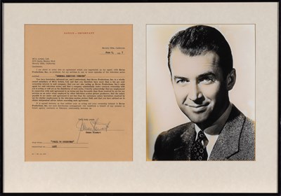 Lot 310 - Jimmy Stewart Document signed to produce the...