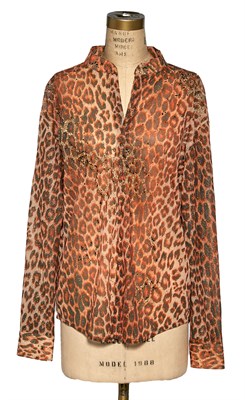 Lot 157 - HUGH JACKMAN Leopard print shirt with sequin...