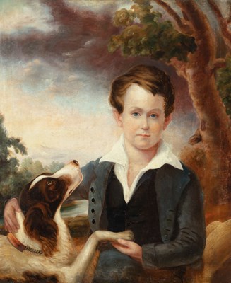 Lot 46 - American School 19th century Portrait of...