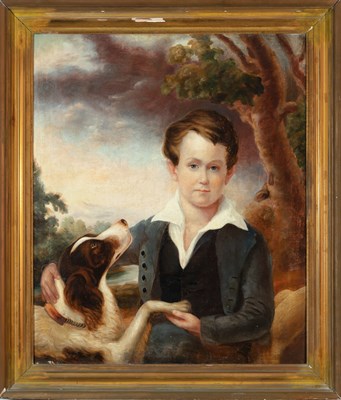 Lot 46 - American School 19th century Portrait of...