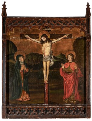 Lot 76 - Spanish School 16th Century The Crucifixion...