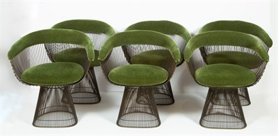 Lot 229 - Set of Six Warren Platner Upholstered Chromed...