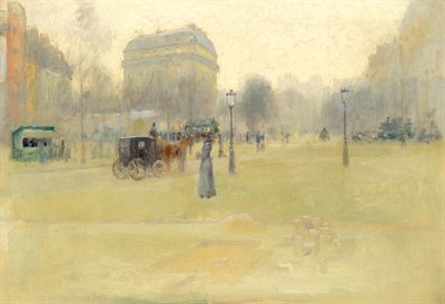 Lot 1013 - 19th Century School Paris Street Scene Oil on...