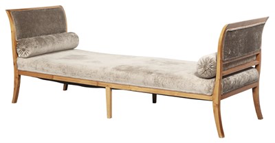 Lot 128 - Biedermeier Velvet-Upholstered Fruitwood...