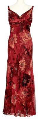 Lot 116 - AUDRA McDONALD Red floral dress stage worn at...