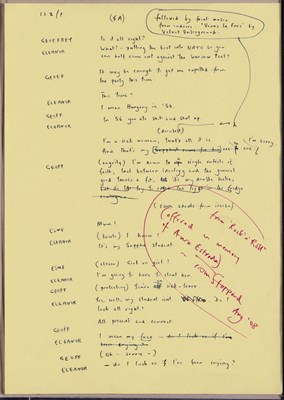 Lot 514 - A manuscript leaf of Tom Stoppard's Rock 'n' Roll