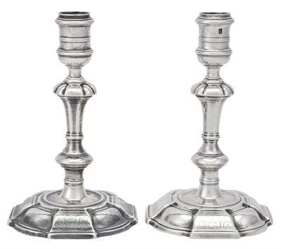 Lot 126 - Pair of George II Sterling Silver Candlesticks...