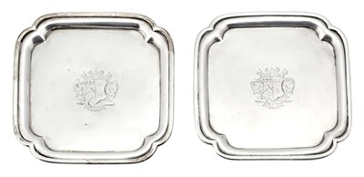 Lot 121 - Pair of George II Sterling Silver Waiters...