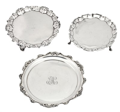 Lot 189 - Three Silver Salvers Comprising a Portuguese...