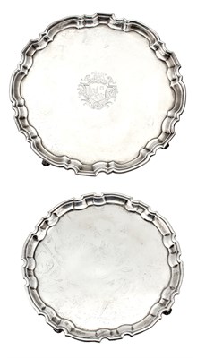 Lot 125 - Two George II Sterling Silver Salvers London,...