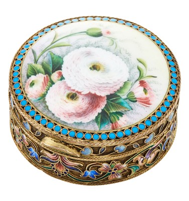 Lot 142 - Russian Silver-Gilt, Cloisonné and En Plein...