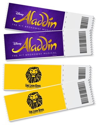 Lot 148 - ALADDIN and THE LION KING Pair of tickets to...