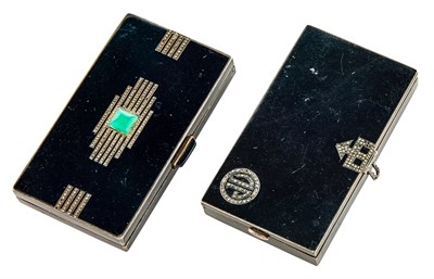 Lot 260 - French Silver, Enamel, Marcasite and Green...