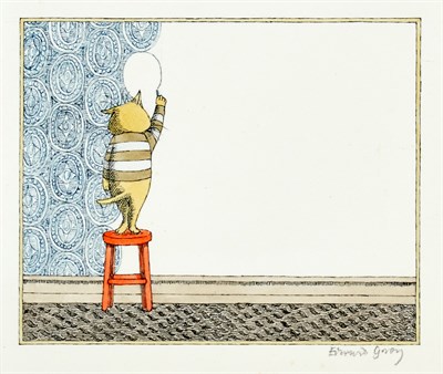 Lot 241 - GOREY, EDWARD Original drawing "Cat Drawing...