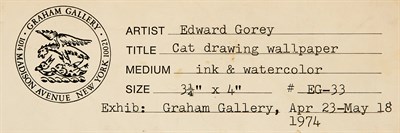 Lot 241 - GOREY, EDWARD Original drawing "Cat Drawing...