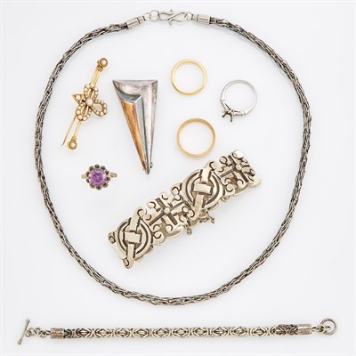 Lot 263 - Group of Gold, Platinum and Silver Jewelry