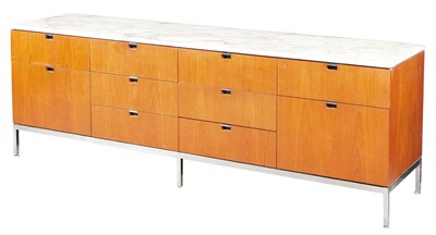 Lot 290 - Florence Knoll Marble Top Teak Credenza 1960s...