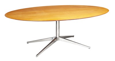 Lot 291 - Florence Knoll Oak and Steel Table Desk Knoll...