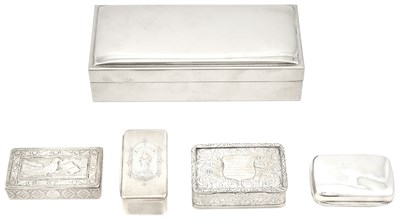 Lot 217 - Group of Five Silver and Silver Plated Boxes...