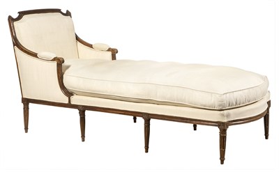Lot 300 - Louis XVI Style Upholstered Beechwood Chaise...
