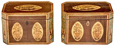 Lot 207 - Pair of George III Style Harewood, Satinwood...
