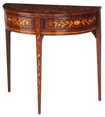 Lot 121 - Dutch Neoclassical Style Marquetry Demilune...