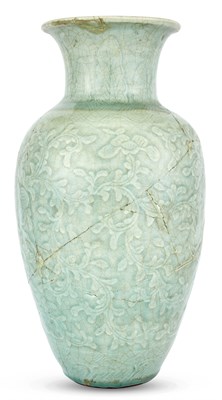 Lot 1109 - A Chinese Carved Longquan Celadon Vase Ming...