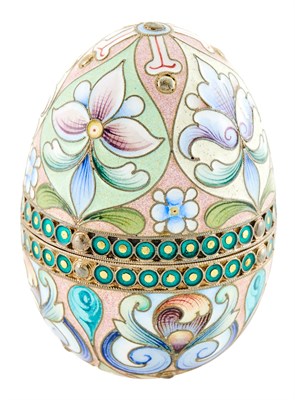Lot 143 - Russian Silver-Gilt and Cloisonné Enamel...