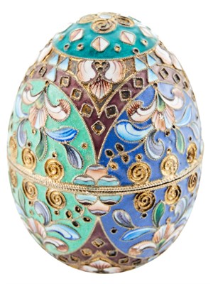 Lot 190 - Russian Silver-Gilt and Cloisonné Enamel...