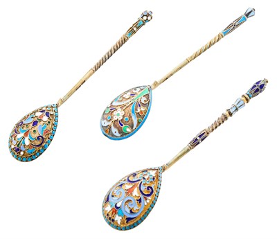 Lot 198 - Group of Three Russian Silver-Gilt and...