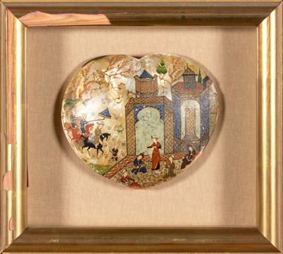 Lot 1261 - An Indo-Persian Painted Shell 19th-20th...