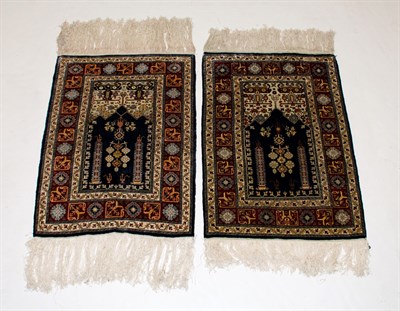 Lot 350 - Pair of Silk and Metallic Thread Hereke Prayer...