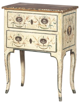 Lot 190 - Italian Neoclassical Painted Commodino Height...