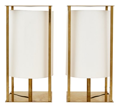 Lot 313 - Pair of Christian Liaigre Lacquered Brass...