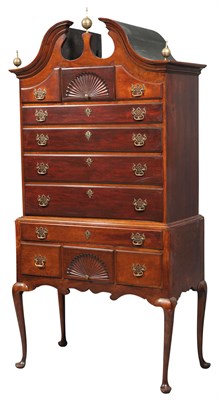 Lot 1268 - Queen Anne Walnut Bonnet Top High Chest New...