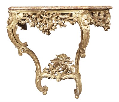 Lot 279 - Louis XV Style Giltwood and Breche d'Alep...