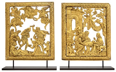 Lot 583 - Two Copper Reliefs with Scenes from the Life...