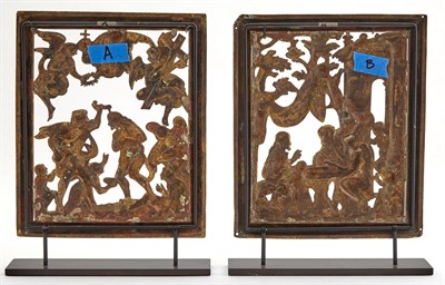 Lot 583 - Two Copper Reliefs with Scenes from the Life...