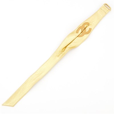 Lot 2093 - Attributed to Chanel Gold-Tone Leather Choker Necklace