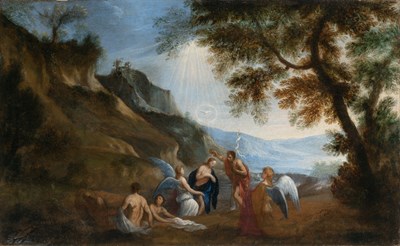 Lot 1 - Roman School 17th Century The Baptism of...