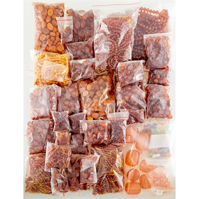 Lot 1243 - Group of Unmounted Amber Beads and Carved Amber