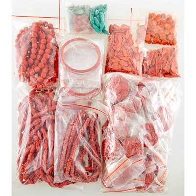 Lot 1252 - Group of Cinnabar Beads, Strands and Unmounted Stones