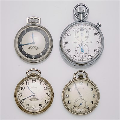Lot 270 - Four Gold-Filled and Metal Pocket Watches